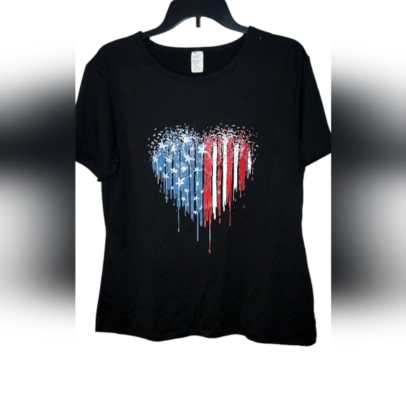 Tops - Black 4th of july holiday summer shirt